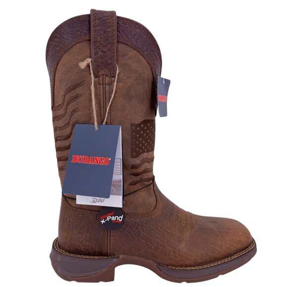 Durango Mens Rebel X-Pand Embroidery Leather Western Boots 7M Oil Resistant NWOB